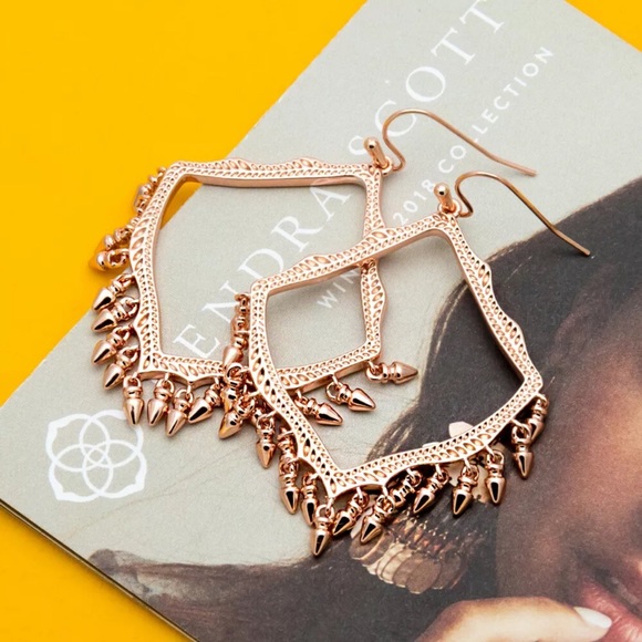 KENDRA SCOTT Lacy Dangle Earrings in Rose Gold - Picture 4 of 8